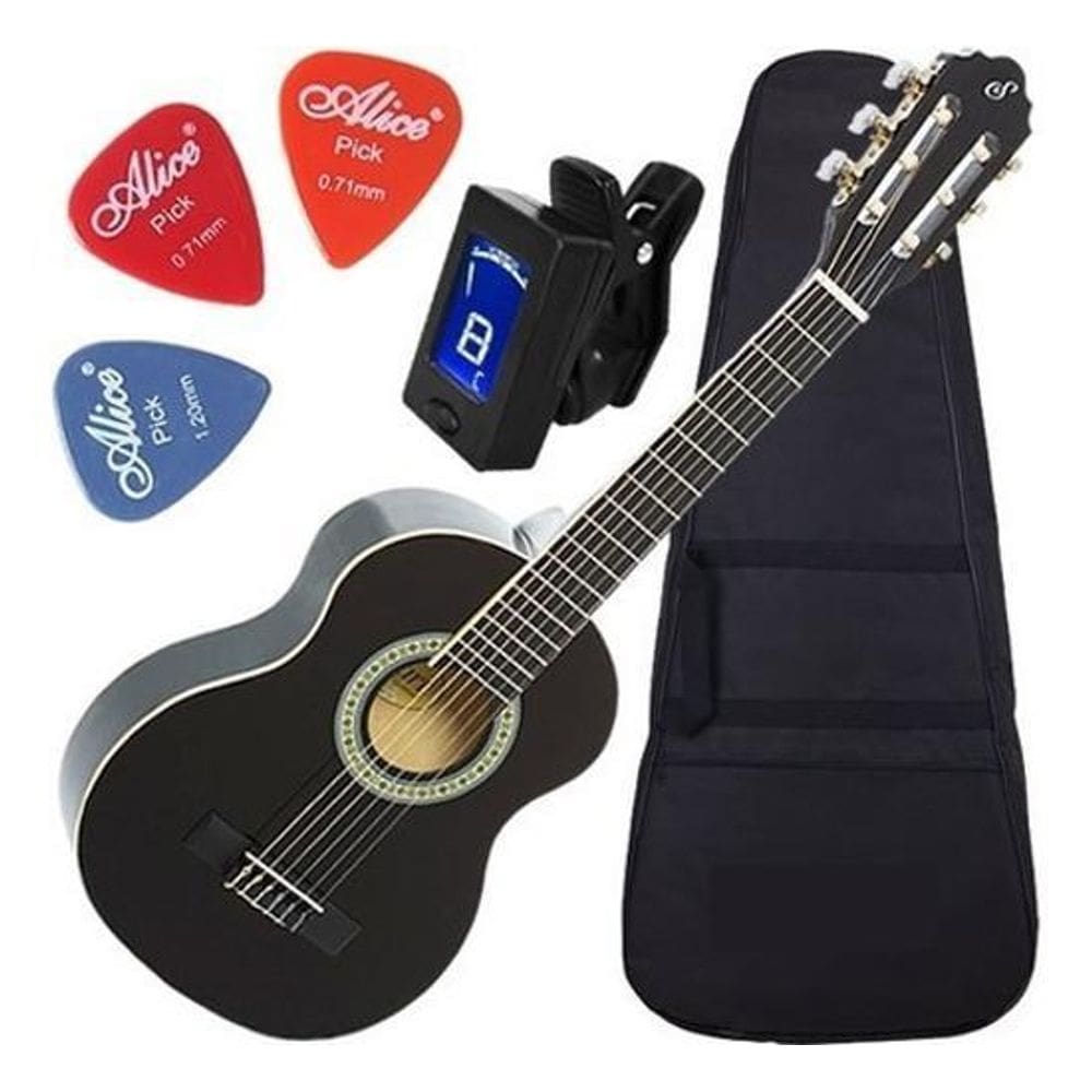 Kit Violão Acústico 3/4 Nylon N6 Bk Giannini O F E R T A