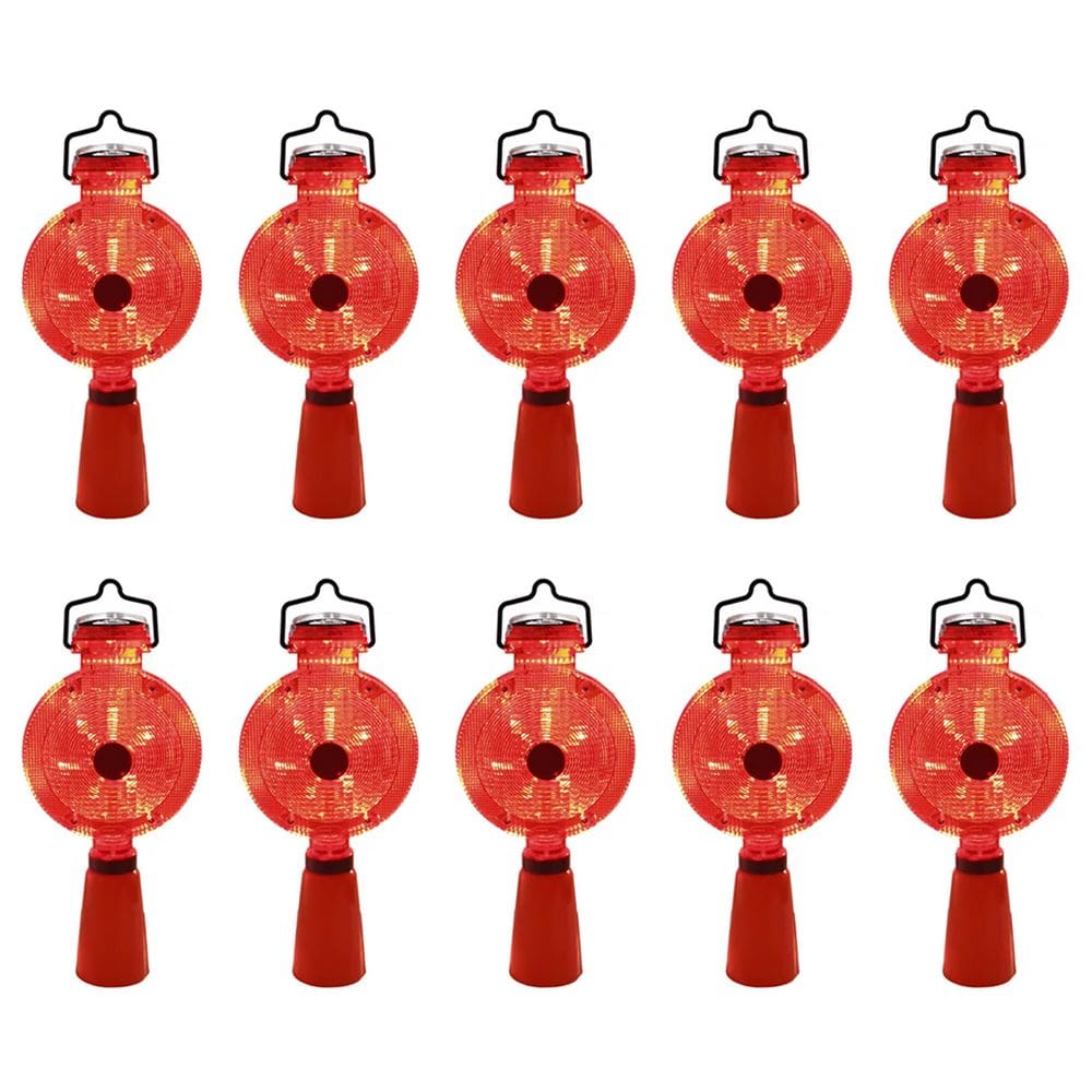 Sinalizador Solar Viario Cone Kit 10 Uni Iluminaçao Automatico Segurança Luz Led Iluminaçao Estrada