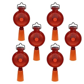 Sinalizador Viario Solar Cone Kit 6 Uni Iluminaçao Automatico Segurança Obra Estrada Rua Rodovia