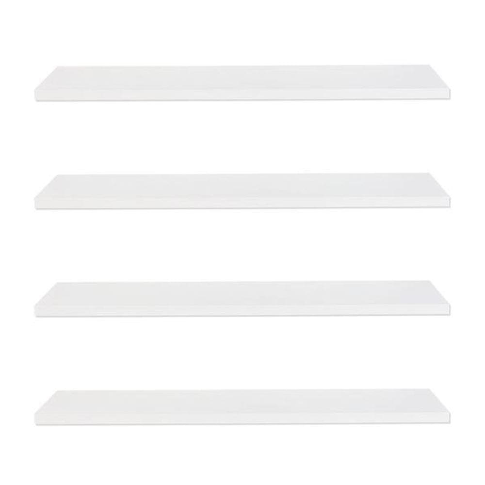Kit 4 Prateleiras 60X15 Mdf Preto Acompanha Kit Instalação