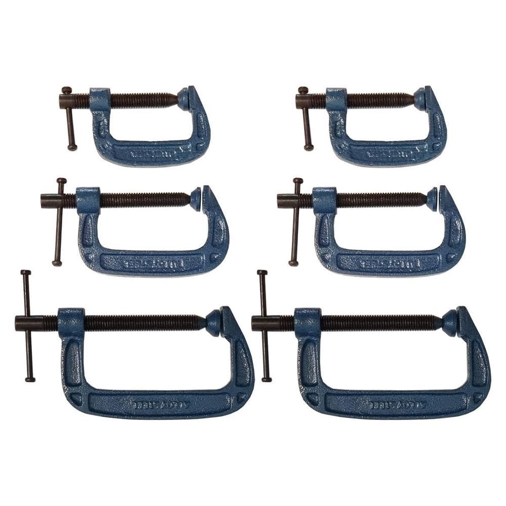 Kit 6 Grampos Sargento Tipo C 50 A 100Mm Para Marceneiro