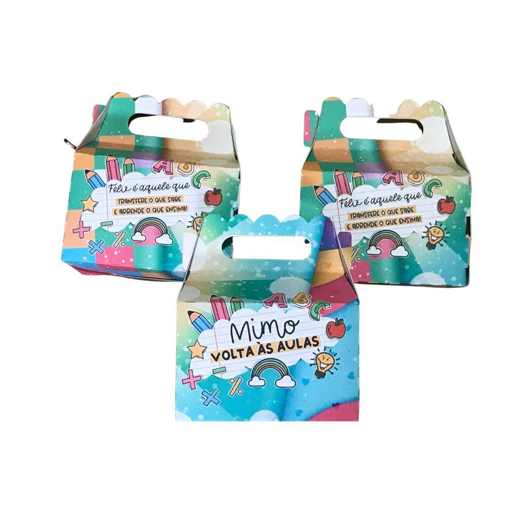 Kit 10 Maletinhas Volta as Aulas lembrancinhas Mimo Porta doces
