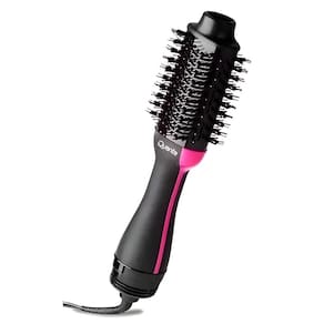 Escova Secadora 2 em 1 Quanta 220v Antifrizz QTES5900 Prancha Profissional para Cabelo Alisar - Preta