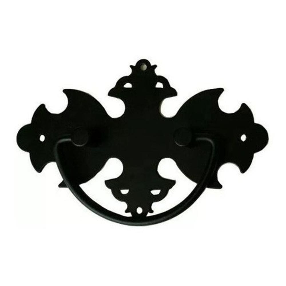 Kit 7 Puxadores Medalhão Com Alça Preto