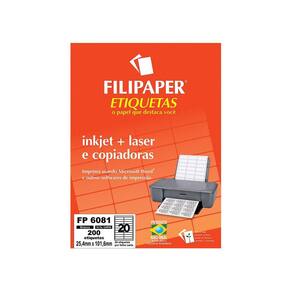 Etiqueta Fp 6081 Inkjet + Laser 25,4X101,6Mm 10 Folhas