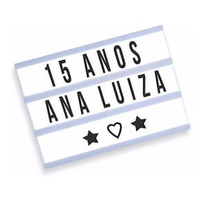 Letreiro Quadro Led Light Box Luminária Com 96 Letras Numero