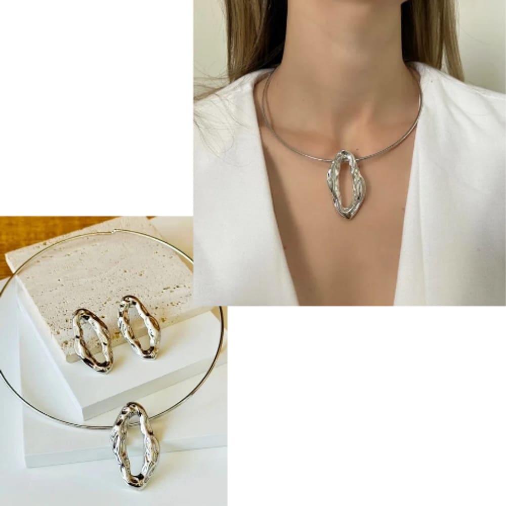 Kit Conjunto Colar e Brincos Feminino Choker aro Liso Orgânco Oval trevo Coração Liso estrela Folheado Ouro Luxo 2025