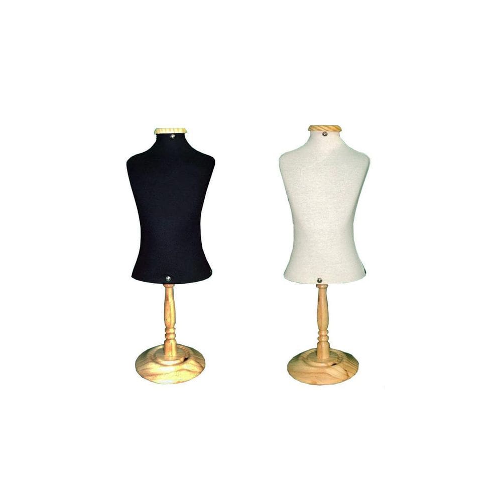 1 Mini Busto Expositor De Roupa Pet M Preto Com Pedestal