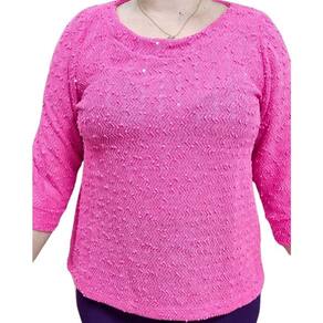 Blusa Feminina Domênica Detalhes Paetês 3/4