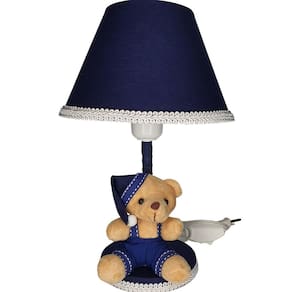 Abajur Tecido Ursinho Quarto Bebê Iluminação Suave 28cm