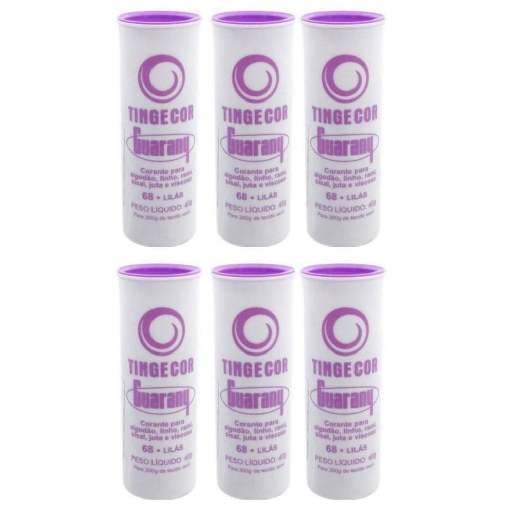 Tinta Tecido Tingecor Guarany 40G 6 Unidades Lilás