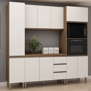 Cozinha Completa 4 Peças 222cm X 230cm Conecta Ébano/Off White