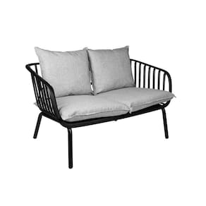 Sofá para Jardim 123,5cm X 77cm Seiva Preto/Cinza Mescla