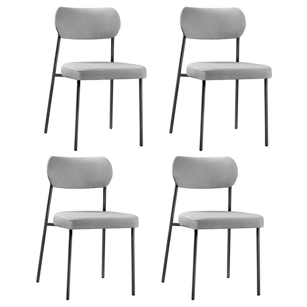 Conjunto 4 Cadeiras para Sala de Jantar Lavínia Cinza /Preto