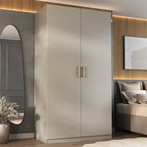 Guarda-roupa Solteiro 2 Portas 100% Mdf Marsala Panna