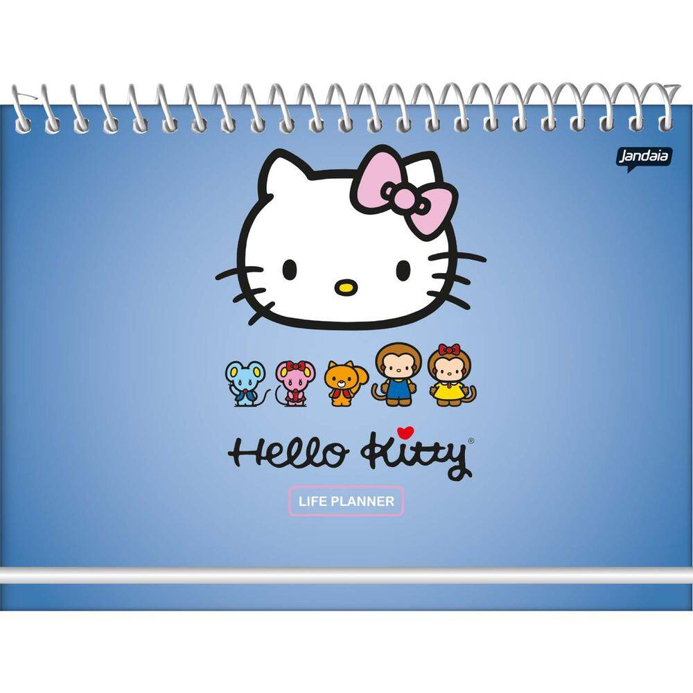 Agenda Espiral Life Planner Hello Kitty Azul 104 Folhas