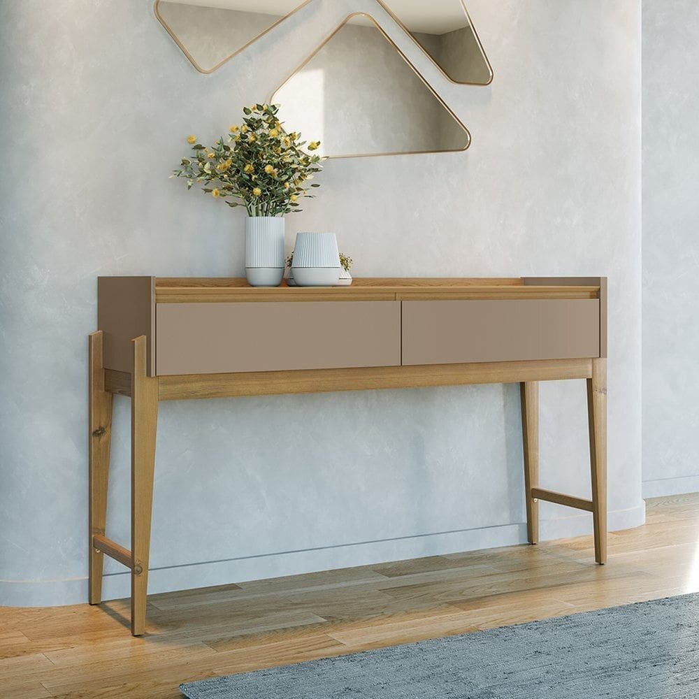 Aparador para Sala de Estar 2 Gavetas Rennes Hannover/Cinza