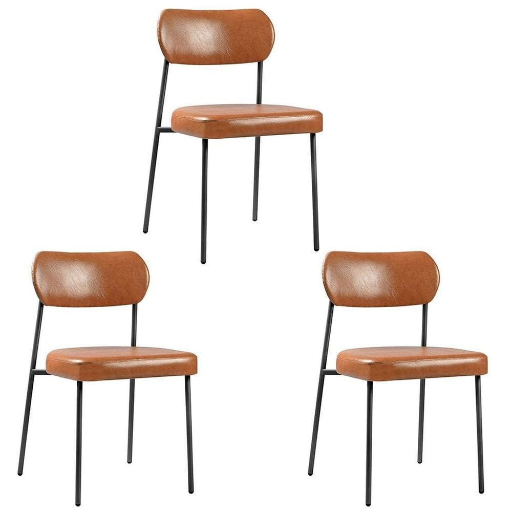 Conjunto 3 Cadeiras para Sala de Jantar Lavínia Marrom /Preto