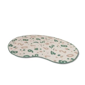 Tapete Infantil São João Antiderrapante 1,40 X 2,00 branco , bege e verde