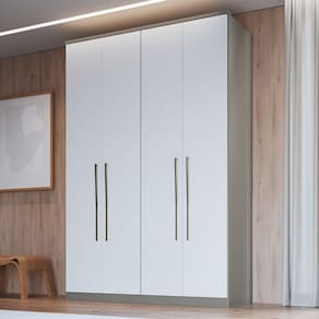 Guarda-roupa Modulado 4 Portas Elegance Niquel / Blanc