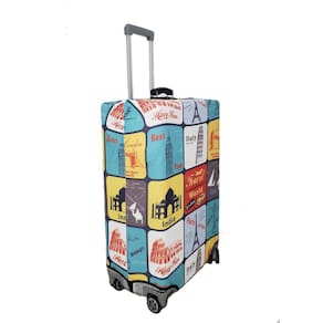 Capa Para Mala De Viagem Estampa Selos De Viagem Tamanho P