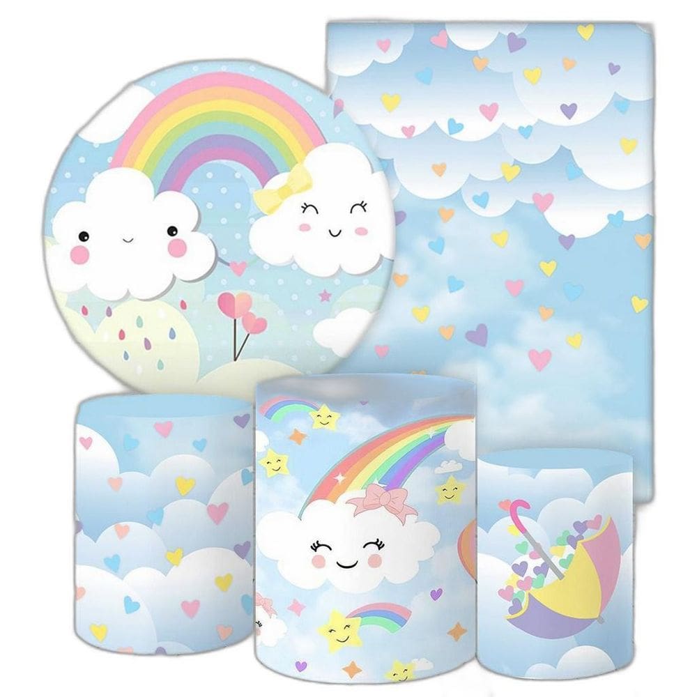 Kit 2 Painéis E Capas 3D Sublimado Chuva De Amor Fkpc-461
