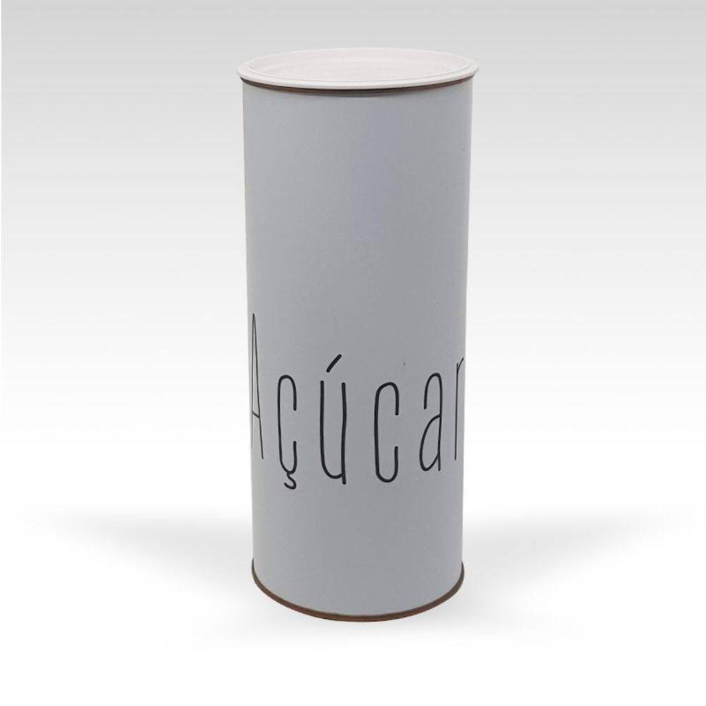 Lata Açucar Branca Porta Mantimento Divertida 1Kg Capacidad