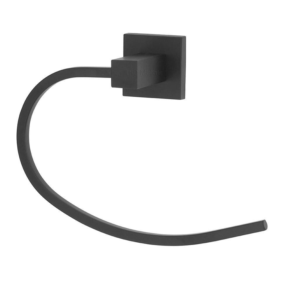 Porta Toalha Mãos Rosto Quadrado Metal Preto Black Banheiro
