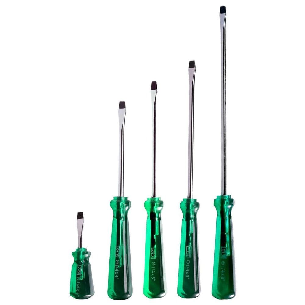 Kit 5 Chaves De Fenda 1/4 Toco A 200Mm Aço Crv Profissional