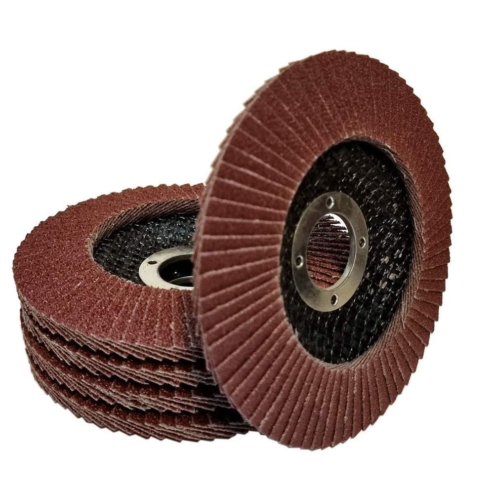 Kit 5 Discos Flap 115Mm Grãos 40 A 120 Óxido Alum. Desbaste