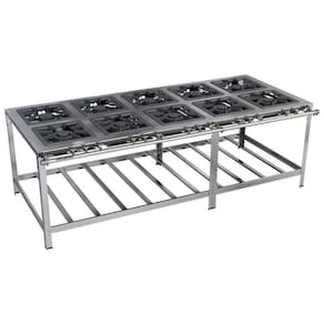 Fogão Industrial Stori Premium 10 Bocas 40x40 M17 Aço Inox 430 Metalmaq