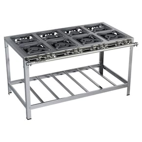 Fogão Industrial Stori Premium 8 Bocas 30x30 M16 Aço Inox 430 Metalmaq