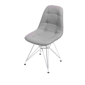 Cadeira Boxbit Dkr Eames Botonê Base Cromada Cinza