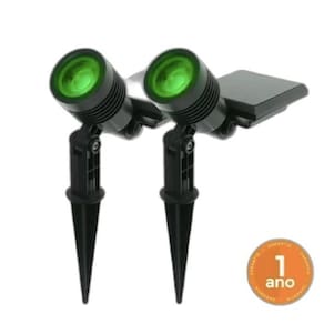 Kit 6 Luminaria Solar Jardim Espeto Spot 10 Lumens Luz Verde