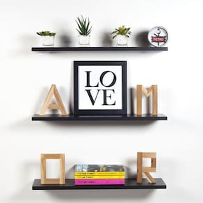 Kit 3 Prateleiras 40X15 Flutuantes Mdf 15Mm Branco Decoração