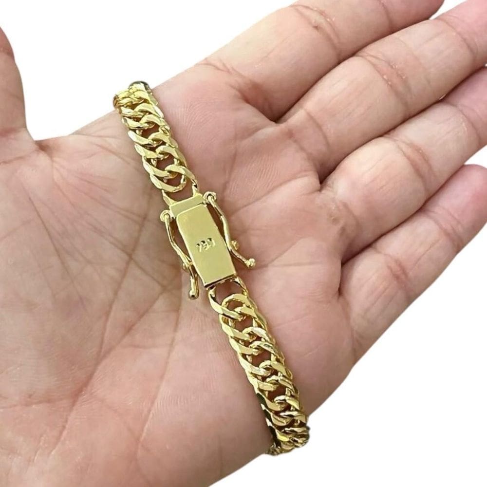 Pulseira Grumet 10Mm Banhado A Ouro 18K Marca 750