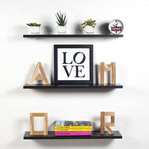 Kit 3 Prateleiras 40X15 Flutuantes Mdf 15Mm Branco Decoração