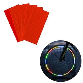 Kit 2 Folhas De Adesivo Refletivo Para Roda De Bike Vermelho