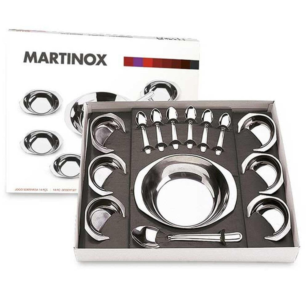 Conjunto Jogo aço inox para sobremesa 14 peças - Martinox