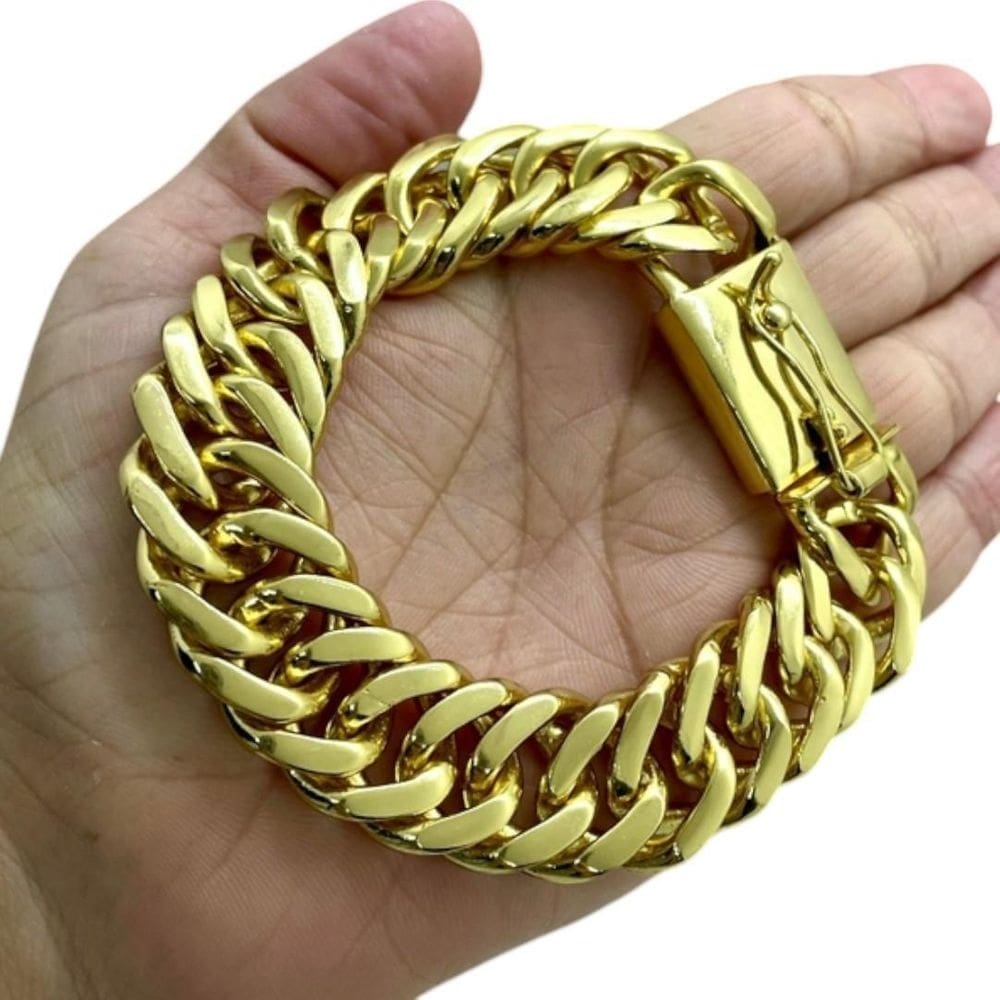 Pulseira Grumet 20Mm Banhado A Ouro 18K