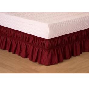 Saia Box C/Duplo Elástico Para Cama Casal Queen/King Vinho