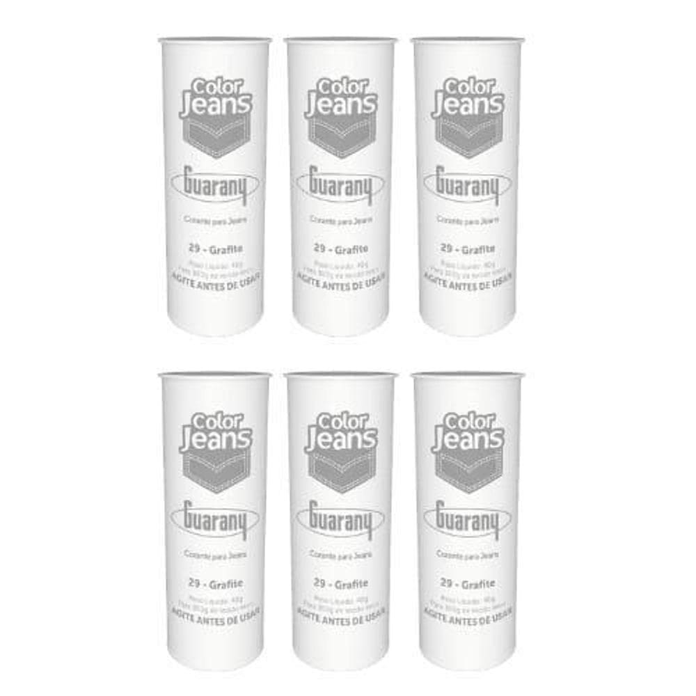 Tinta Para Tecido Corante 6U Color Jeans Guarany 40G Grafite