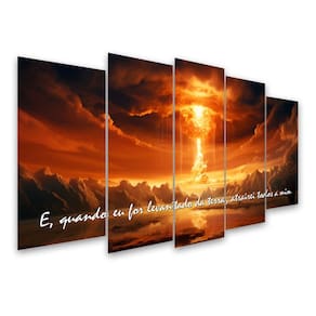 Kit Quadro Decorativo Religioso Para Sala de Estar 158x90cm - Pallazio