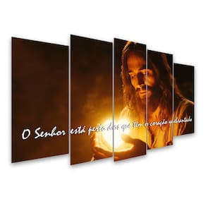 Kit Quadro Decorativo Religioso Para Sala de Estar 108x60cm A103 - Pallazio