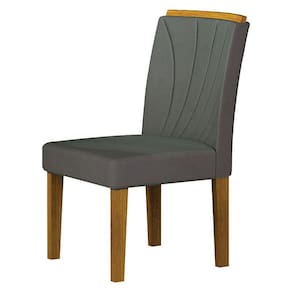Cadeira para Mesa de Jantar Lorena Plus MDF Freijó Joli Chumbo - Leifer Móveis