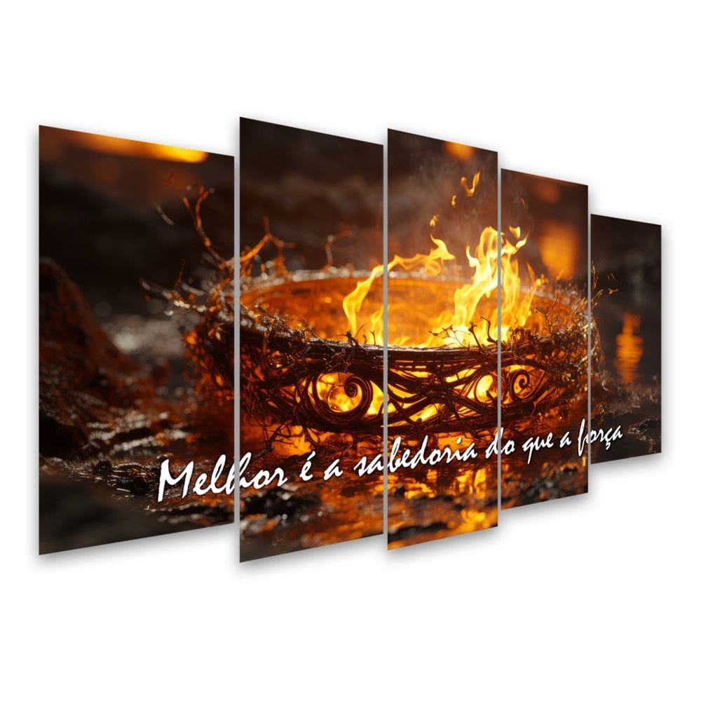 Kit Quadro Decorativo Religioso Para Sala de Estar 128x72cm A55 - Pallazio