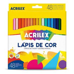 Lápis de Cor Sextavado 9648 48 Cores - Acrilex