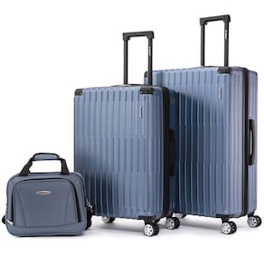 Conjunto de bagagem Rockland 3 de 2 peças Hardside Spinner com bolsa azul