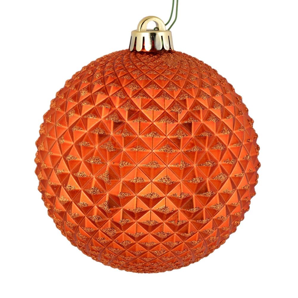 Ornamento Vickerman Laranja Polida Durian Glitter Ball x6