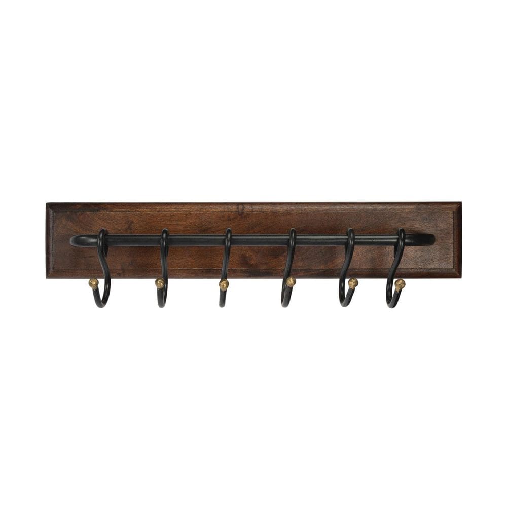 Suporte de parede Butler Glendo Iron & Wood com 6 ganchos